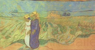 Vincent Van Gogh Two Women Crossing the Fields (nn04)